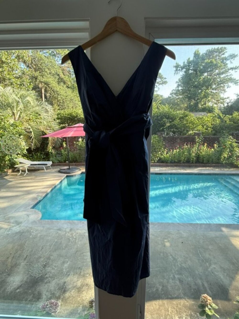 NWT MaxMara periwinkle midi v neck cocktail party dress 12